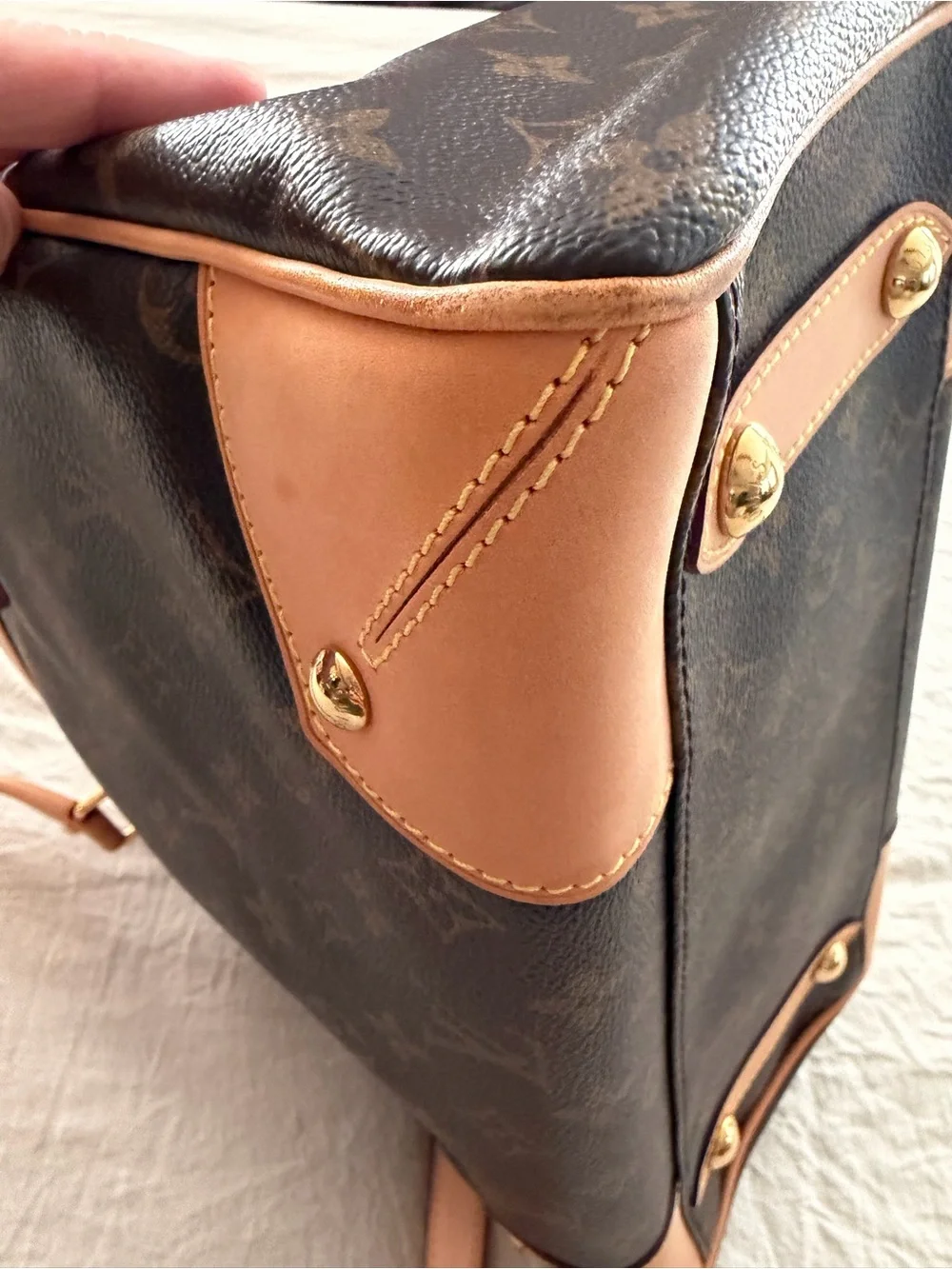 Louis Vuitton Brown Monogram Canvas Retiro PM with Tan Leather Trim